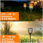 Solar Larger Torch Lights, 43" Solar Torch Lights Outdoor Flickering Flame Waterproof for Garden, Path, Yard (4 Pack) - Image 3