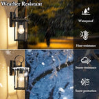 BesLowe 2-Pack Outdoor Wall Light Fixtures, Modern Porch Sconces, Bronze - Image 2