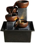 Resin Tabletop Water Fountain with LED Lights, Decorative Indoor & Outdoor Water Feature for Home and Office Decor by Unknown