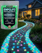 Colorful Glow in the Dark Garden Stones Night Guide Pebbles Luminous Rocks Outdoor Pathway Walkway Yard Patio Fish Tank Aquarium Stepping Decor Landscape Waterproof Solar Magical by Unknown