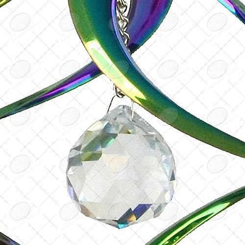 Red Carpet Studios The Original Helix Cosmix Wind Spinner Indoor/Outdoor 3-Dimensonal Garden Decor, 11-Inch, Rainbow - Crystal - Image 3