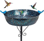 3" Deep Metal Bird Bath for Outside,Garden Freestanding Birdfeeder by VEWOSTAR