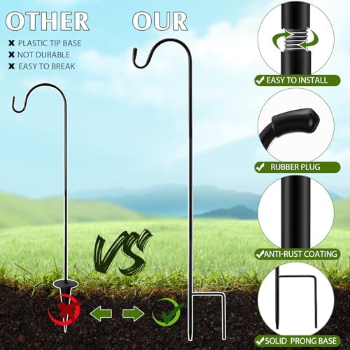 24 Pcs 24 Inch Shepherd Hook for Outdoor Adjustable Bird Feeder Pole - Image 3