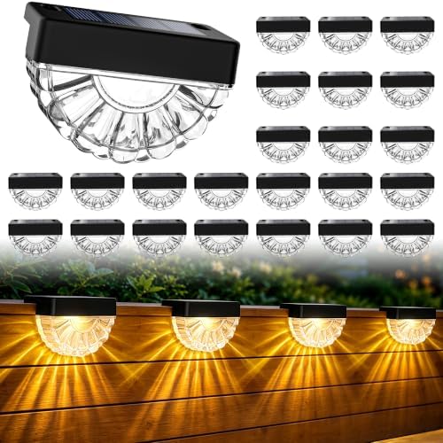 SOLPEX Solar Deck Lights Outdoor (24 Pack), Waterproof Led by Solpex