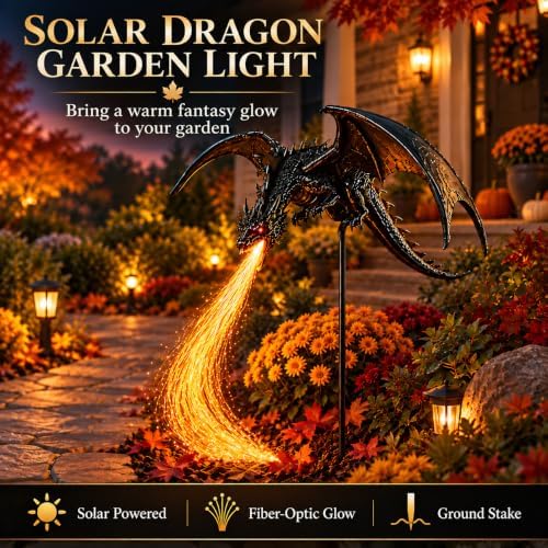 2027 Upgraded Solar Dragon Fire Garden Light, Dragon Flame Solar Light, Dragon Garden Stake Outdoor Decor，2PCS - Image 3