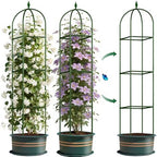 Garden Trellis for Climbing Plants, Tomato Cage, Rose, Flowers, Grape, Pea, Cucumber Trellis, Rustproof Plastic Coated Metal Plant Support for Potted Plants Indoor Outdoor - 2PC Plant Trellis by CLFUN
