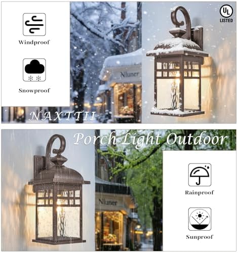 2-Pack Outdoor Wall Lights Fixtures ORB Finish Porch Lights Outdoor - Image 4