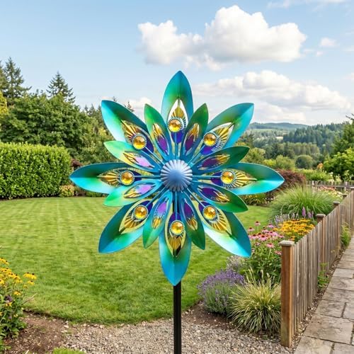 WENYLE Wind Spinners Outdoor Metal Large Wind Sculptures& Spinners Yard Art Outdoor Garden Decor - Image 4