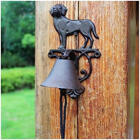 Cast Iron Decorative Door Bell, Vintage Dinner Bell, Decoration Cast Iron Hanging Bells for Door, Outdoor Indoor Wall Mounted Home Decor Doorbell for Home, School or Church by SKIHOT