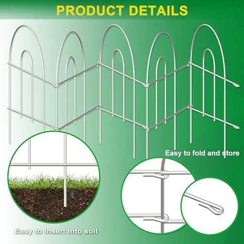 Decorative White Garden Fence Border 18inX50ft Flower Bed Garden Fencing - Image 5