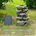 Solar Water Fountain Outdoor Cascading Design 5 Tier Feature Fountains - Image 5