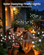 OZS 12 Pack 96 LED Solar Garden Lights, Solar Firefly Lights Outdoor - Image 4