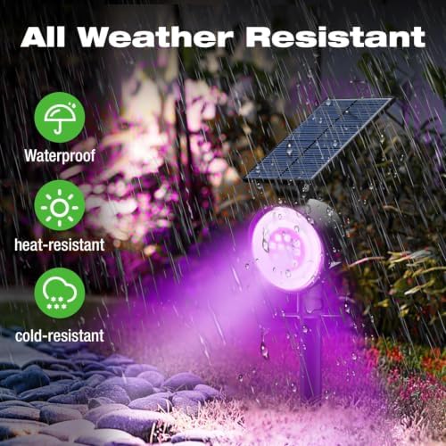 nipify Solar Spot Lights Outdoor Color Changing, Halloween RGB Spotlights - Image 4