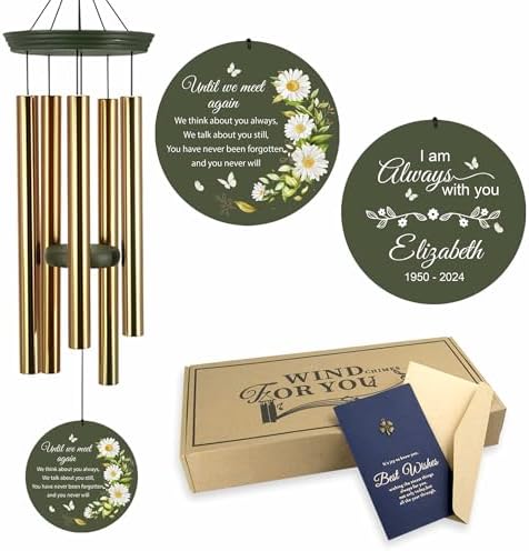 ASTARIN 36" Memorial Wind Chimes for Loss of Loved One, Personalized Wooden Wind Chime Bereavement Gifts for Loss of Child Mother Father, Custom Windchime in Memory of Loss(Produced in Texas) by Astarin