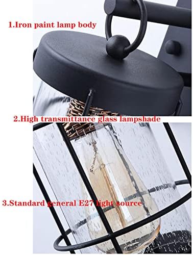 Exterior Wall Light Vintage Rust Kerosene Style Wall Lantern Outdoor Wall Light,Porch Sconces Waterproof Metal Wall Sconce Lighting Wall Lamp for Front Door(Bulb Not Included) - Image 7
