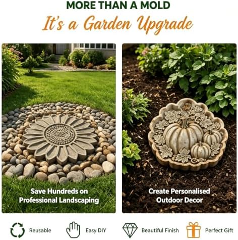 Hummingbird Garden Art Stepping Stone Mold, Reusable Sunflower Stepping Stone Molds, 3D Large Animal-Themed Garden Art Paver Molds, Heavy Duty Silicone Flower Cement Tool, for Concrete Walkway (K) - Image 3