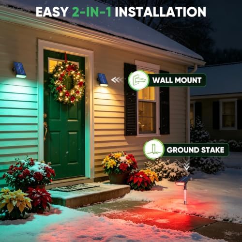 Solar Spot Lights Outdoor, RGB Landscape Spotlight 4 Pack - Image 4