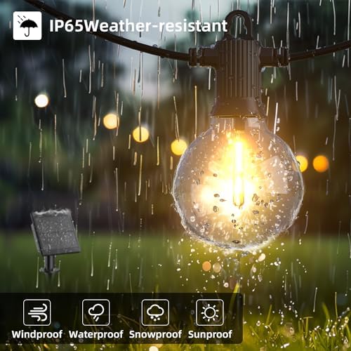 Kawaya G40 Outdoor String Lights Solar 50FT IP65 2700K LED Patio Light - Image 3