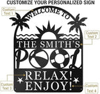 Personalized Pool Sign, Pool Gift, Custom Pool Decor, Custom Metal Pool Sign, Bar Wall Decor, Swimming Pool Metal Sign, Personalized Palm Tree Metal Sign, Custom Metal Sign, Housewarming Gift - Image 6