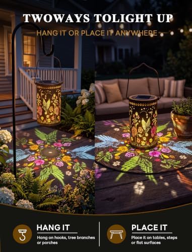 Hummingbird Solar Lantern, Waterproof Colorful Outdoor Garden Light - Image 4