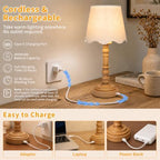 ShineTech 14" Small Table Lamps for Bedroom Rechargeable Cordless, Set of 2 - Image 2