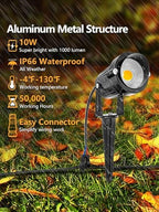 ZUCKEO LED Landscape Lighting Low Voltage Pathway Lights 12V 24V Landscape Light Kit, Outdoor Aluminum Landscape Spotlights Path Lights Waterproof for Garden Yard House Decoration(12Pack) - Image 3
