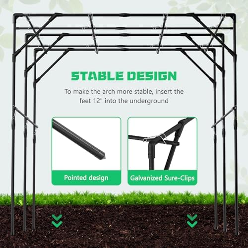 DoCred 79" H x 79" L Garden Arch Trellis, Metal Trellis for Climbing Plants - Image 5