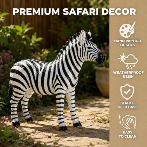 Garden Statue 18" Zebra, Outdoor Statue Weatherproof Lawn Ornament - Image 4