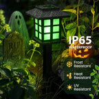 GIGALUMI Halloween Solar Lights Outdoor,12ps Green Halloween Decorations. - Image 2