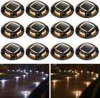 AGPTEK Solar Driveway Lights Outdoor 12 Pack, 2 Color Modes LED Deck Dock by AGPTEK