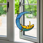 BOXCASA Orange Cat Suncatcher for Window Stained Glass Gifts for Cat Lovers - Image 5