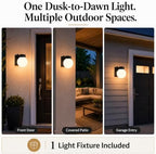 Alighting Dusk to Dawn Outdoor Wall Sconce, Black Globe Porch Light - Image 4
