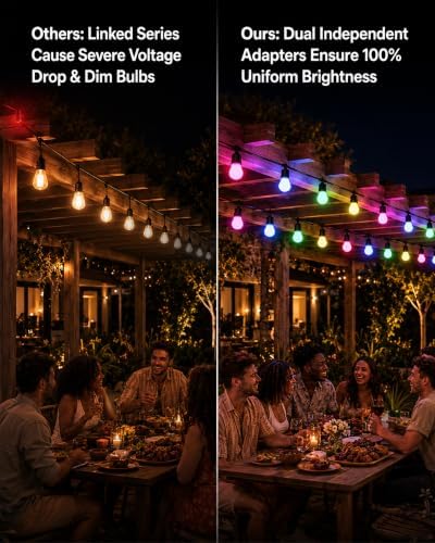50FT RGBW Outdoor String Lights App Control Patio - Image 5