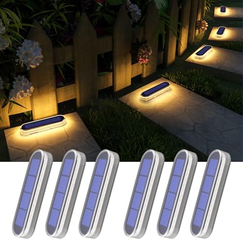YiLaie Stick on Solar Deck Step Dock Stair Lights for Outside Solar Powered by YiLaie