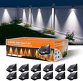 12 Pcs Decorative Sun Powered Fence Lights Outdoor Waterproof White by GVSHINE