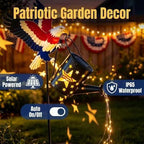 Solar Eagle Garden Lights，Eagle Garden Decor with Solar Watering Can，Solar Powered Waterfall Lights for Garden Yard Path - Image 2