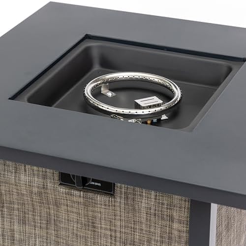 28'' Propane Fire Pit Table, 50,000 BTU Steel Gas FirePit for Outdoor, Fire Table with Lid, Add Warmth & Ambience to Gatherings and Parties On Patio Deck Garden Backyard, Grey. - Image 2