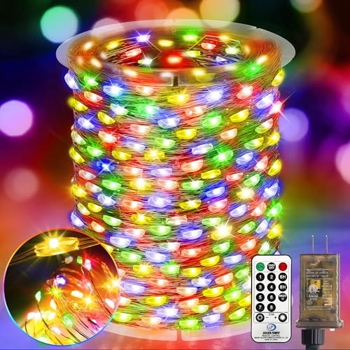 KNONEW 400FT 1200LED Outdoor Fairy Lights Plug in Multicolor Xmas Decor by KNONEW