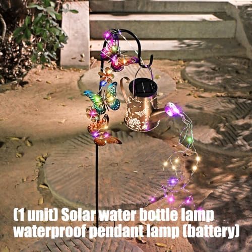 Solar Watering Can Garden Light Curved Hook Display - Image 6