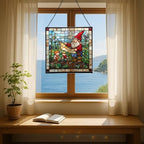 Gnome with Garden Planning Stained Glass Suncatcher – Square Hanging Window Panel for Home, Garden, Nursery, Halloween, Christmas, Memorial Day – Whimsical Glass Art Gift for Gnome Lovers 7ymrhw - Image 6