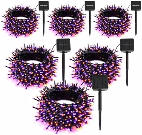 SyouHome Solar String Lights Outdoor, 6 Pack 600 LED Solar Halloween Lights by SyouHome