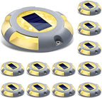 SIEDiNLAR Solar Deck Lights Outdoor LED Driveway Dock Lights, 12 Pack, Warm by Siedinlar