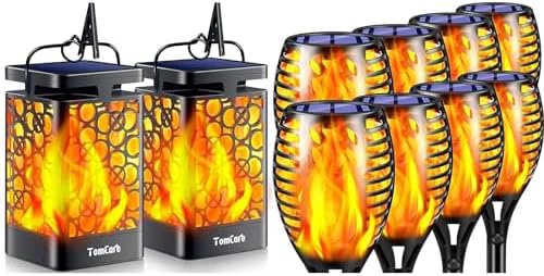 TomCare Solar Lights Outdoor Flickering Flame Solar Torches Lights Outdoor Lighting for Garden Patio Yard by TomCare