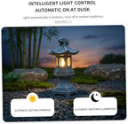 Pagoda Garden Statue, Resin Solar Japanese Pagoda Lantern, Decorative Zen Garden Landscape for Yard Patio Lawn, Style2 - Image 5
