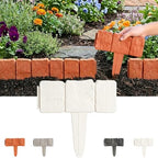 Imitation Stone Garden Fence - DIY Garden Edging Border, 2026 New Plastic Garden Retaining Fence, Interlocking No Dig Decorative Garden Fence with Stakes, for Yard, Patio, Outdoor (Cream, 10pcs) by Notjustgreatproducts