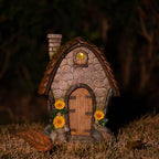 Solar Garden House Statues Outdoor with Light Yard Resin Decoration - Image 5