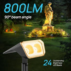 Consciot Solar Spot Lights Outdoor Waterproof, 24 LED Dusk-to-Dawn Solar Spotlight, 2 in 1 Adjustable Wall Lights, Warm White Solar Landscape Spotlights for Garden Yard Wall Walkway, 6 Pack - Image 3