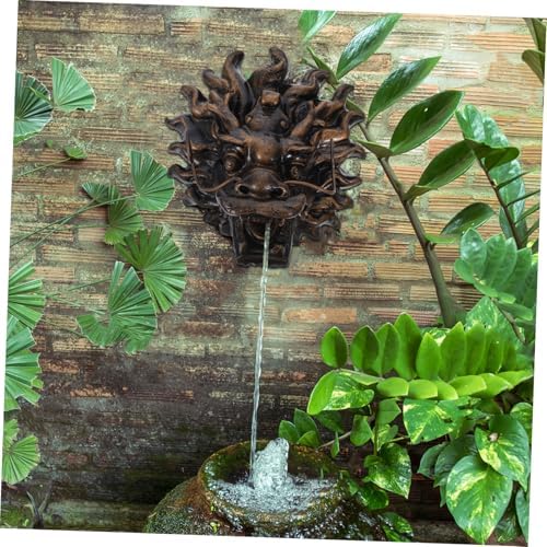 Resin Dragon Head Fountain Nozzle Outdoor Garden Water Outlet Decorative Villa Wall Fountain Spillway Weather Resistant for Elegant Landscape - Image 3