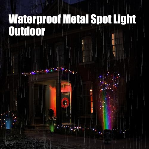 Color Spot Lights Outdoor 120V 25W - Strobe Lights Halloween for Yard, Tree & House - Color Changing Strobe Light for Parties, Christmas, Halloween Decorations - Image 7