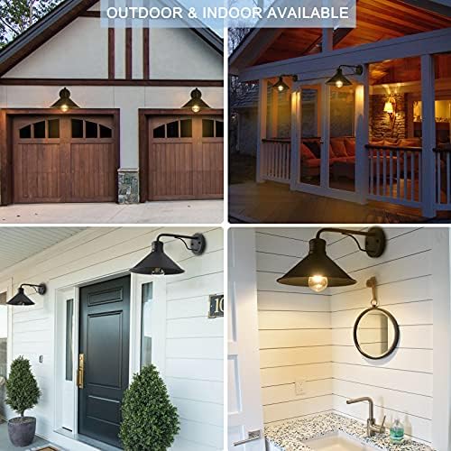 1 Pack Outdoor Wall Lights Wall Mount for House, Front Porch Wall Light Fixtures Wall Mount, Farmhouse Wall Sconce, Classic Barn Lights Outdoor & Indoor-E26 Socket - Image 5